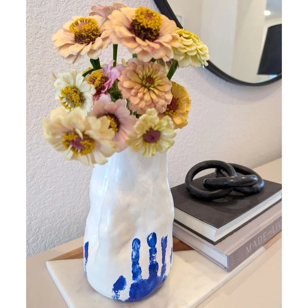 Vivee Yves‎ Klein Georgia White and Blue Porcelain Vase